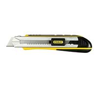 Stanley 0-10-486 Cutter Gamme Fatmax à Lame Rétractable Largeur 25mm - Chariot Inoxydable - Blocage et Rechargement Automatique - Fourni avec 4 Lames