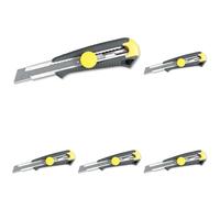 Stanley 0-10-813 Couteau Sport Quickslide Lame En Acier Inoxydable - Cran D'Arrêt Avec Bouton Poussoir - Corps Métallique Compact Et Ergonomique - Fournit Avec 2 Lames (Lot de 5)