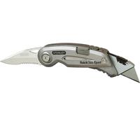 Stanley 0-10-813 Quickslide Sports Knife Stainless Steel Blade-Stop Lock With Push Button-Compact And Ergonomic Metal Body-Supplied With 2 Silver Blades