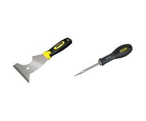 Stanley 0-28-206 Riflard Outil 5 en 1 multifonctions, Multicolore, 76 mm & 0-65-491 Poinçon Diamètre 5 X 75 Mm Gamme FatMax - Lame En Acier Grande Résistance - Poignée Soft-Grip Plus Ergonomique