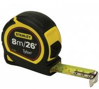 STANLEY Mètre Ruban Tylon 8m/26ft avec Crochet d'Ancrage TRU-ZERO, Mètre Ruban Rétractable, Haute Visibilité, 8m x 25mm, 0-30-696