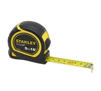 Stanley 0-30-696 mètre de Poche 5m 19mm Tylon Plus Résistant et Visible - Position du Zéro Réel - Crochet 2 rivets - Finition du Ruban mat - Corps du Produit en Bi matière - Clip Ceinture Multicolore