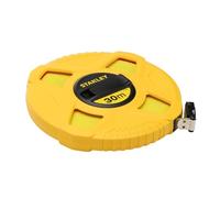 STANLEY 0-34-297 Mètre À Ruban Fibre De Verre 30 M Jaune Fluo - Revêtement Pvc - Anti-Corrosion - Anti-UV Et Non Conducteur - Classe Iii - Boitier Abs Antichocs