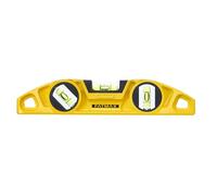 Stanley 0-43-603 Torpédo Niveau 25 Cm - Gamme FatMax - Corps Aluminium Grande Résistance - 3 Fioles Réversibles - Semelle Rainurée En V Et Aimantée - Précision +/- 0,5Mm