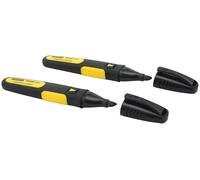 Stanley 0-47-314 FatMax Marqueur noir permanent, pointe large biseautee, 2pcs