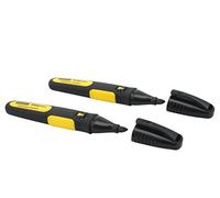 STANLEY 0-47-314 Marqueur Pointe Large Biseautée Gamme FATMAX - Corps Bi Matière- Marqueur Permanent - Encre Résistante À L'Eau Et À L'Huile - Séchage Rapide Marquage Sur Tout Type De Matériaux