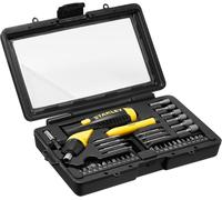 Stanley 0-63-038 Tournevis porte-embouts a cliquet poignée révolver, coffret 40 pieces
