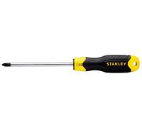 STANLEY 0-64-940 Tournevis Cushion Grip Phillips Ph 2 X 100 Mm Fabriqué En France - Lame En Acier Trempé Chrome Vanadium - Embout Magnétique -Poignée Trilobée