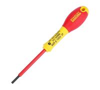 STANLEY 0-65-411 Tournevis Isolé Fendu 3,5 X 75 Mm - Gamme FATMAX - Utilisation Professionnelle - Lame En Acier - Couche Polyamide Anti-Corrosion - Poignée Soft-Grip