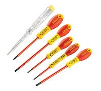 Stanley FatMax 0-65-443 Jeu De 6 Tournevis Isolés 1000V - Gamme FatMax - Fabriqué En France - Liaison Quasi Incassable - Lame En Acier - Protection Polyamide - Poignée Soft-Grip