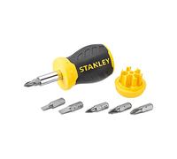 STANLEY 0-66-357 Tournevis Porte-Embouts Boule Bi-Matière Avec 6 Embouts - Tête Magnétique - Manche Bi Matière - Réservoir De Stockage Dans Le Manche