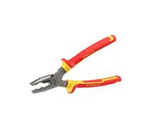 Stanley 0-84-001 Pince Universelle Isolée 185 Mm Gamme Fatmax - Poignée Bi Matière 1000V - Tête Chromé Inoxydable - Taillants Trempés Haute Fréquence - Normes En 60900, Iec/Cei 900, Vde 0680