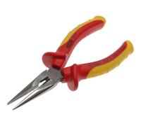 STANLEY 0-84-006 Pince À Becs 1/2 Ronds Longs 160 Mm Gamme FATMAX - Poignée Bi Matière 1000V - Tête Chromé Inoxydable - Taillants Trempés Haute Fréquence - Normes En 60900, Iec/CEI 900, Vde 0680