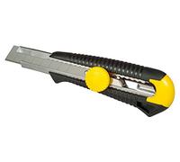 Stanley 1-10-418 Cutter 18 mm Système de Blocage de Lame - Chariot Porte Lame et Guide Lame en Acier Inoxydable - Poignée Ergonomique - Fourni avec 1 Lame Multicolore