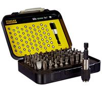 Stanley 1-13-902 Coffret de 61 Embouts 1/4" (25mm) + mallette - Porte Douille Adaptateur 50mm - Porte embout magnétique 60mm - Normes ISO 1173 et DIN 3126 Plus Fiables et Résistants