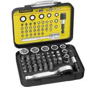 Stanley Coffret de 39 Embouts 1/4" (25mm) + Douilles + Clé à Cliquet 1/4"
