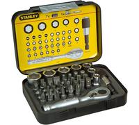 Stanley Coffret de 39 Embouts 1/4" (25mm) + Douilles + Clé à Cliquet 1/4"