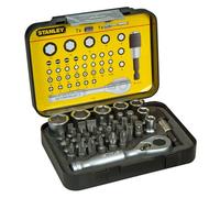 Stanley Coffret de 39 Embouts 1/4" (25mm) + Douilles + Clé à Cliquet 1/4"