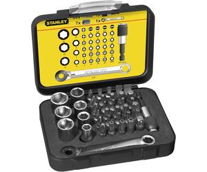 Stanley 1-13-907 Jeu de embouts 1/4" avec cliquet Expert, 40 pieces