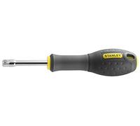 STANLEY 1-13-910 Poignée Emmanchée Courte 158 Mm 1/4" - Gamme FATMAX - Fabriqué En France - Poignée Bi Matière Plus Confortable - Finition Chrome - Conforme Aux Normes Iso 3315 Et Din 3122