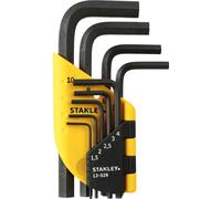 Stanley Jeu de clés mâles 1-13-929 courtes sur support 1,5-10 mm fabriquées en France - 9 pièces