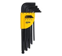 Stanley 1-13-976 Clés Mâles Longues à Tête Sphérique Sur Support 1,5 à 10 Mm Fabriquées en France - Acier Au Silicium - Normes Iso 2936 et Din 911-9 Pièces