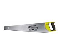 Stanley 1-20-003 Scie Égoïne Universelle Fabriquée En France - Moyenne/Petite Section - 450 Mm - Lame En Acier - Poignée Bi Matière - Traçage À 45° Et 90