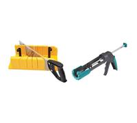 Stanley 1-20-600 Boite à Onglet en ABS Antichocs - Plateau Alvéolé avec Cadre Excentrique & wolfcraft 4352000 - Pistolet à Cartouche Mécanique MG 200 ERGO - Cartouches de 310 ml