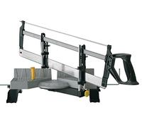 STANLEY 1-20-800 Scie À Onglet Articulée - Coupe Nette et Précise - Largeur: 45° = 103mm, 90° = 165mm / Epaisseur = 114 mm - Poignée en Elastomère - Livrée avec Scie À Dos 560mm