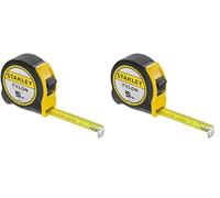Stanley 1-30-697 - Mètre Tylon Bi matière 5m X 19mm - Ruban Anti-Corrosion - Blocage Du Ruban - Position Du Zéro Réel - Classe Ii - Crochet Pour Ceinture (Lot de 2)
