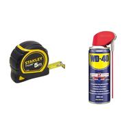Stanley 1-30-697 - Mètre Tylon Bi matière 5m X 19mm - Ruban Anti-Corrosion & WD-40 Produit Multifonction Spray Double Position Sans Silicone Non Conducteur Compatible Plastiques, Caoutchoucs