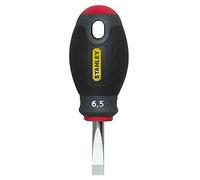 STANLEY 1 -65-404 - Tournevis Électricien 6,5X30Mm Gamme FATMAX - Fabriqués En France - Lame En Acier - Sablage De L'Empreinte - Poignée Soft Grip - Liaison Quasi Incassable - Anticorrosion