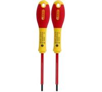 STANLEY 1-65-411 - Tournevis Électricien Isolé 1000V 3,5X75Mm Gamme FATMAX - Fabriqué En France - Normé - Lame En Acier - Couche En Polyamide - Protection Anti-Corrosion - Poignée Soft-Grip (Lot de 2)