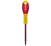STANLEY 1-65-415 - Tournevis Électricien - Gamme FATMAX Isolé 1000 V Phillips Ph1X100Mm- Fabriqué En France - Lame En Acier - Revêtement Polyamide Anticorrosion - Poignée Soft Grip