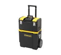 Stanley 1-70-326 Servante Compacte 3 En 1 - Boite À Outils Détachable - 2 Organiseurs Sur Le Couvercle - Pour Électroportatif - Polypropylène Résistant - Poignée Télescopique - 630 X 475 X 284Mm
