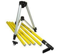 STANLEY 1-77-022 Canne Télescopique Tripole 3,60 m - Embase Trépied - 5 Sections Vissables avec Repères Gradués - Trépied Repliable - Embouts de Calage - Filetage 1/4"