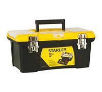 Stanley 1-92-905 Boîte à outils Jumbo 40,5x25,4x17,8 cm - Vendue Vide - Plateau Porte-outils Amovible - Attahces métalliques - Organiseur Intégré - Poignée Bi matière Noir/Jaune