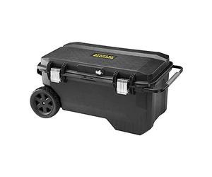 Stanley 1-94-850 Coffre Sur Roulettes Gamme Fatmax - Rangements Verticaux - Couvercle Rainure V pour Coupe d'Appoint - Volume 113 Litres - Étanche - Serrure Intégrée - Poignée Télescopique Multicolore