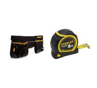 Stanley 1-96-178 Porte Outils en Toile 600 x 600 deniers - Nombreuses Poches & 1-30-697 - Mètre Tylon Bi matière 5m X 19mm - Ruban Anti-Corrosion - Blocage Du Ruban - Position Du Zéro Réel