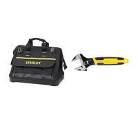 Stanley 1-96-183 Sac À Outils en Tissu 600 x 600 deniers - multi-Compartiments - Sangle Bandoulière & 090948 Clé à molette MaxSteel 30 x 200 mm