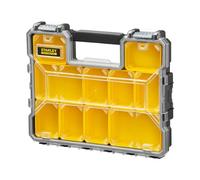 Stanley 1-97-517 Rangement Organiseurs Et Casiers Gamme FatMax - Etanche - Polycarbonate Incassable - 10 Compartiments Amovibles - Fermoirs Métallique Anticorrosion - Capacité 7,5Litres