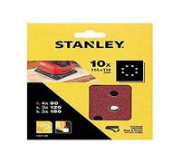 STANLEY - 10 Feuilles Abrasifs Perforées - STA31108-XJ, Moyen