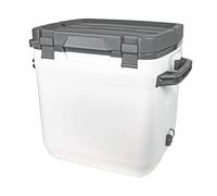 STANLEY 1913 Adventure Outdoor Cooler 28.3L Polar White - Convient pour des bouteilles de 2L - Peut contenir 40 canettes - Sans BPA - Glacière de camping très résistante qui sert de siège - Étanche