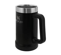 STANLEY 1913 Adventure Vacuum Stein 0.7L - Garder les Boissons Fraîches Pendant 7h - Verre à Bière en Acier Inoxydable avec Poignée - Lavable au Lave-Vaisselle - Matte Black