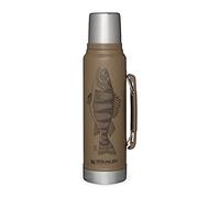 Stanley 1913 Classic Legendary Thermos 1L - Maintient la Température 24h (Chaud/Froid) - Bouteille Isotherme - Sans BPA - Gourde Isotherme 1L en Acier Inoxydable - Gourde Inox - Tan Peter Perch