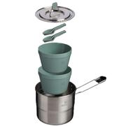 Stanley 1913 Wildfare Go Two Bowl Cook Set 1.1L - Shale/Charcole - Ensemble de cuisine de camping 6 pièces - Ensemble de cuisine d’extérieur - Acier inoxydable avec couvercle - Ensemble de cuisine