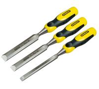 Stanley 2-16-887 Ciseau à bois bi-matière Jeu de 3 pièces Multicolore