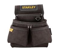 Stanley Porte-outils cuir STST1-80116 — 4 poches, accroche mètre, rivets — Marron 30×7×33 cm