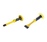 Stanley 4-18-332 Ciseau Plat 30,5 cm - Gamme Fatmax - - Acier Chrome Vanadium - Tète Parabolique- Poignée Bi matière pour Plus de Confort - Protège main - Pointe Très Solide et Tranchante