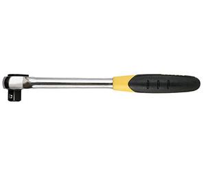 STANLEY 4-85-576 Cliquet Microtough 1/4" À Ejection Rapide - Finition Chromée Pour Une Meilleure Durabilité - Poignée Bi-Matière - Cliquet À Denture Fine - Angle De Reprise 5°